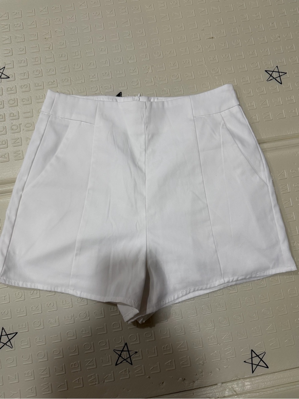 SHEIN White High-Waist Tailored Shorts